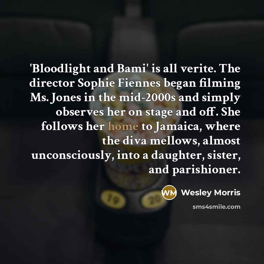 “'Bloodlight and Bami' is all verite. The director Sophie Fiennes…” quote by Wesley Morris