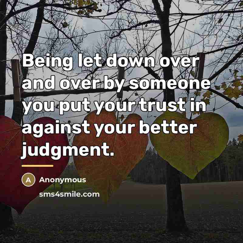 “Being let down over and over by someone you put…” quote by Anonymous