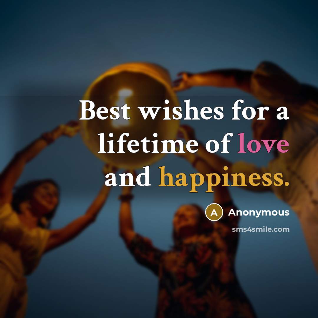 “Best wishes for a lifetime of love and happiness.” quote by Anonymous
