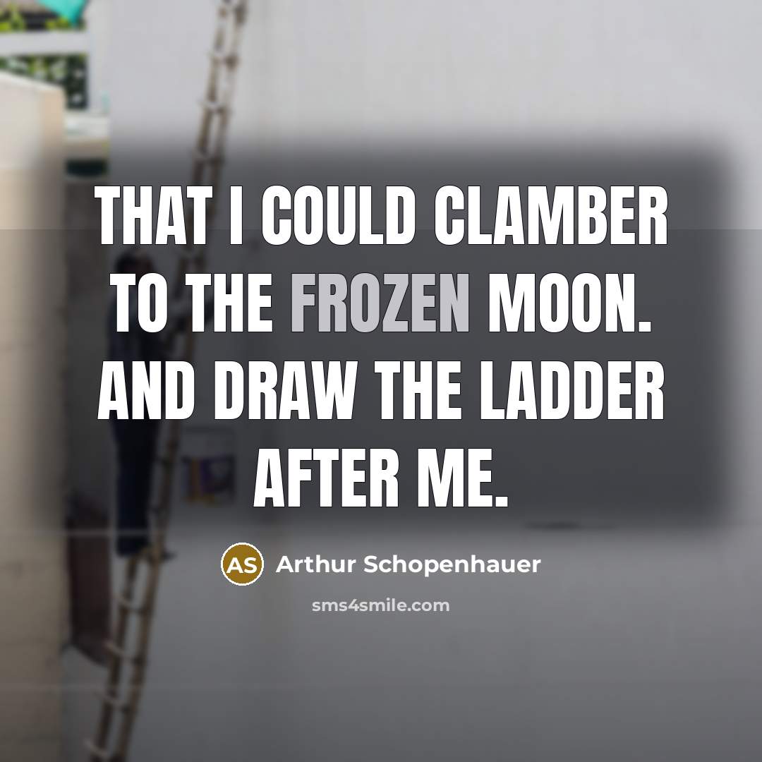 “That I could clamber to the frozen moon. And draw…” quote by Arthur Schopenhauer