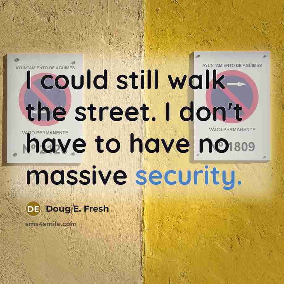 “I could still walk the street. I don't have to…” quote by Doug E. Fresh