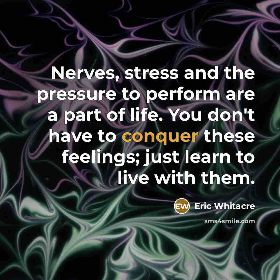“Nerves, stress and the pressure to perform are a part…” quote by Eric Whitacre