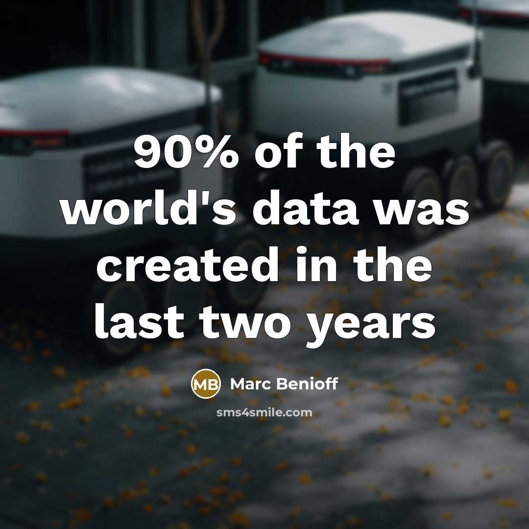 “90% of the world's data was created in the last…” quote by Marc Benioff