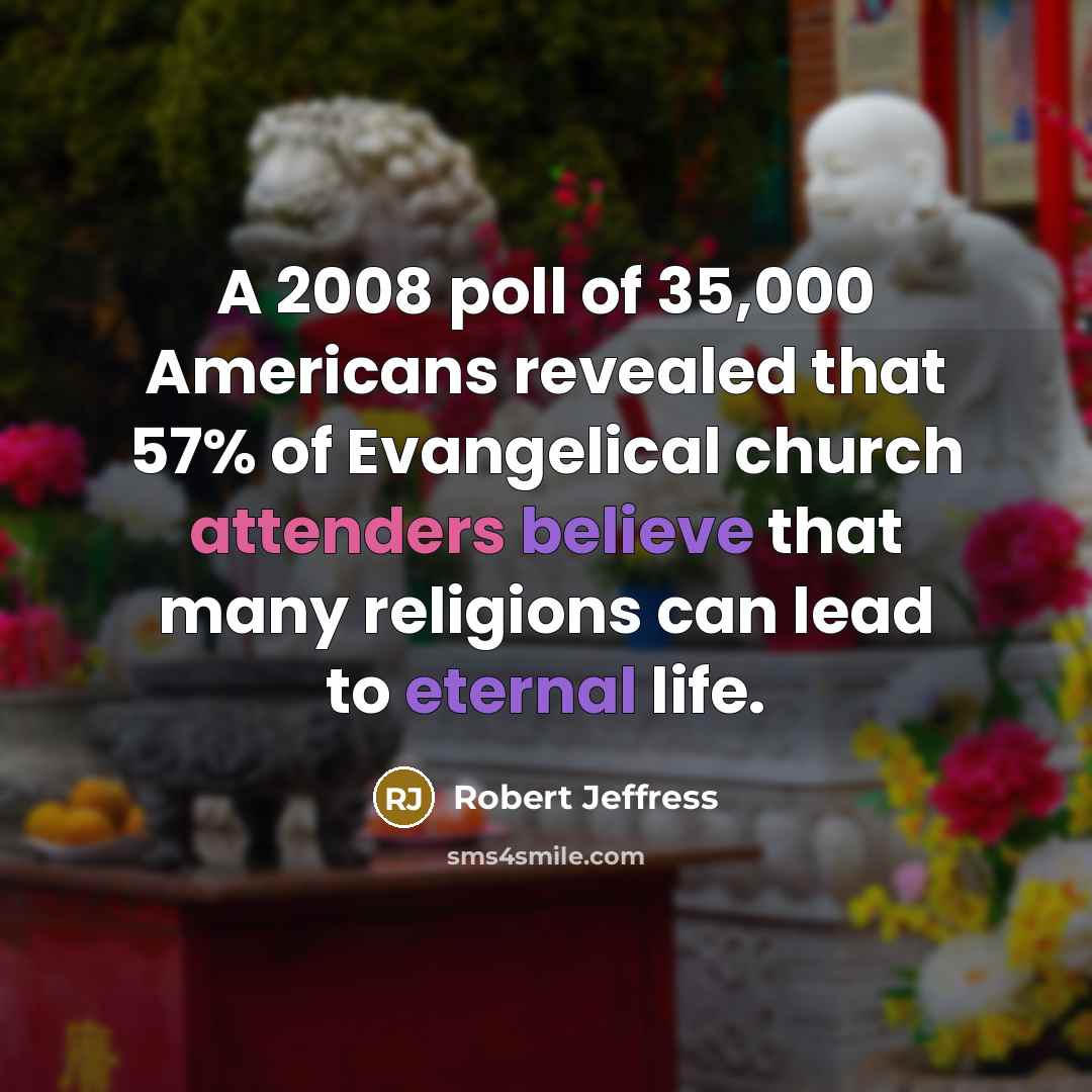 “A 2008 poll of 35,000 Americans revealed that 57% of…” quote by Robert Jeffress
