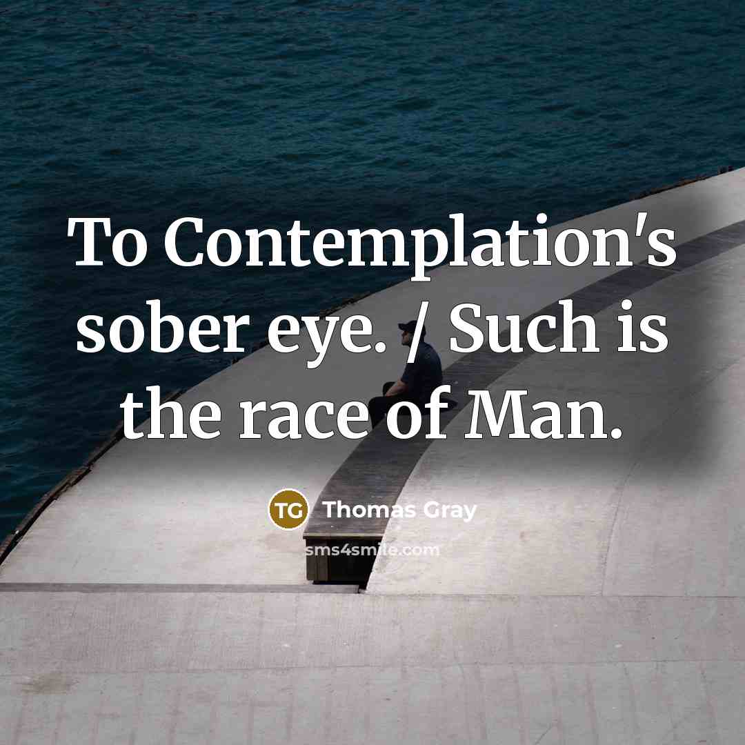 “To Contemplation's sober eye. / Such is the race of…” quote by Thomas Gray