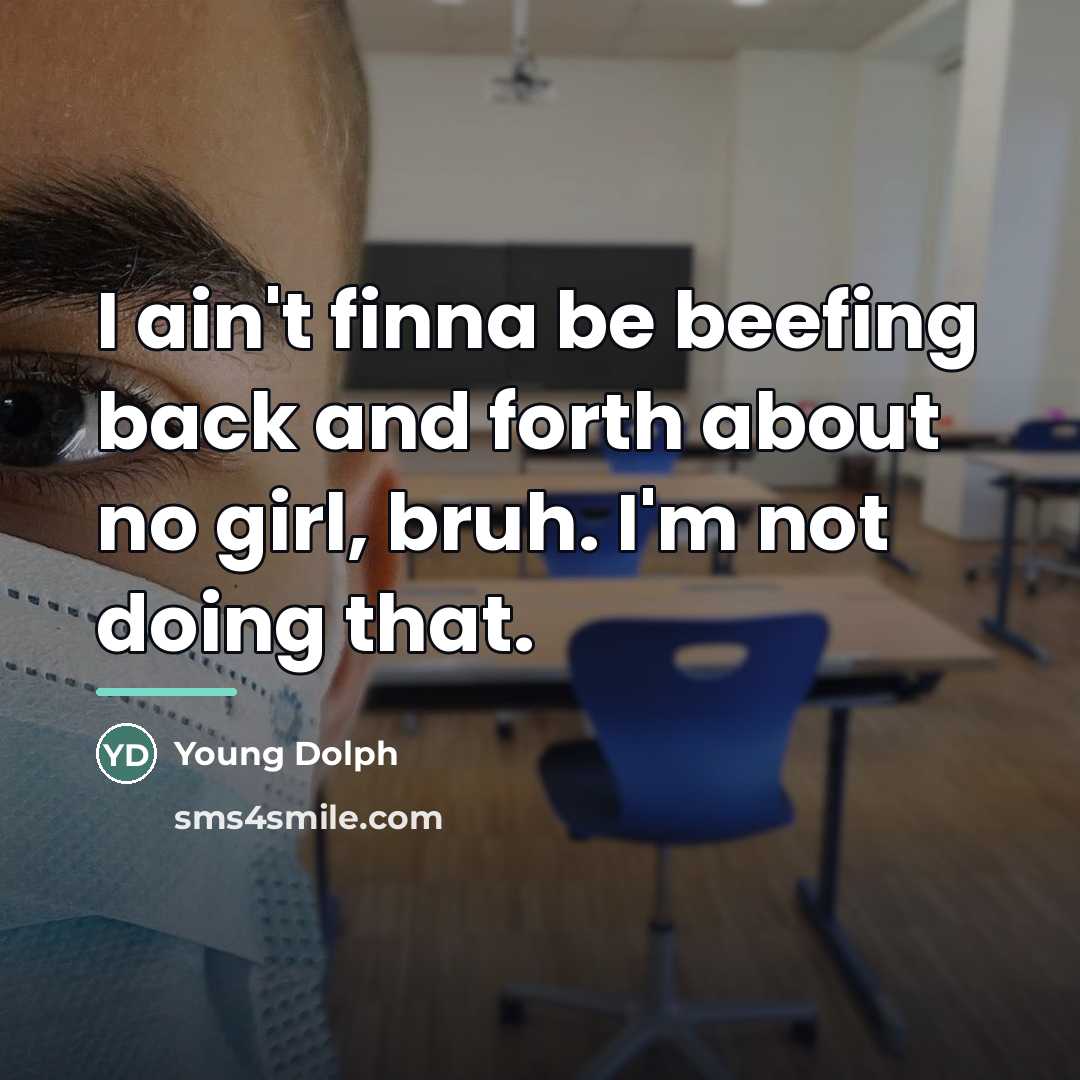 “I ain't finna be beefing back and forth about no…” quote by Young Dolph