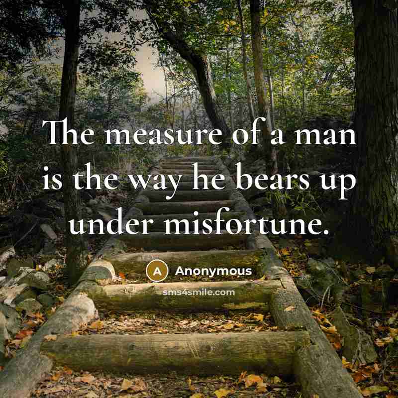 “The measure of a man is the way he bears…” quote by Anonymous