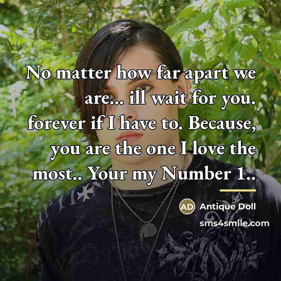 “No matter how far apart we are... ill wait for…” quote by Antique Doll