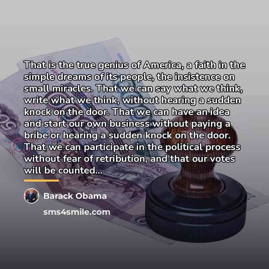 “That is the true genius of America, a faith in…” quote by Barack Obama