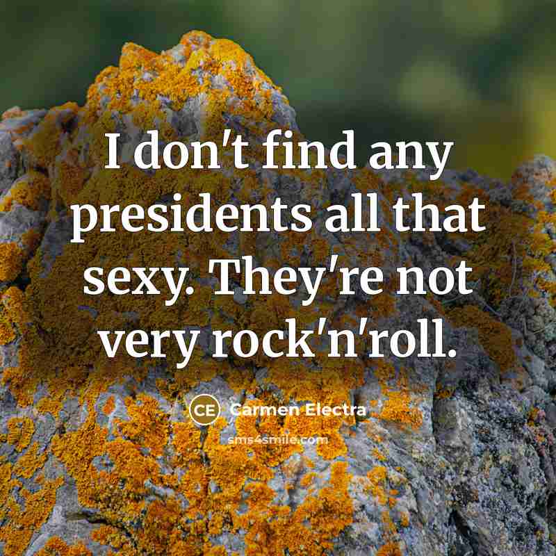 “I don't find any presidents all that sexy. They're not…” quote by Carmen Electra
