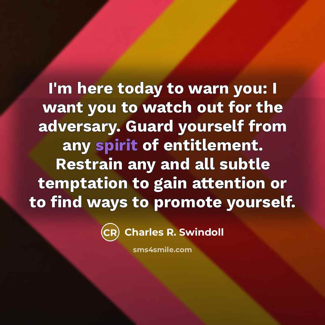 “I'm here today to warn you: I want you to…” quote by Charles R. Swindoll