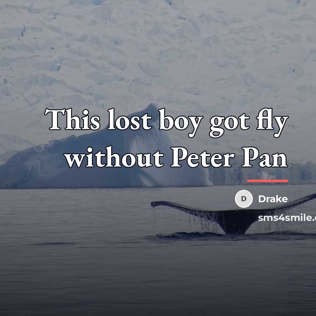 “This lost boy got fly without Peter Pan…” quote by Drake
