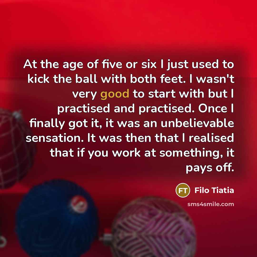 “At the age of five or six I just used…” quote by Filo Tiatia