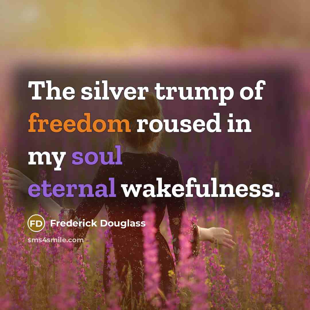 “The silver trump of freedom roused in my soul eternal…” quote by Frederick Douglass