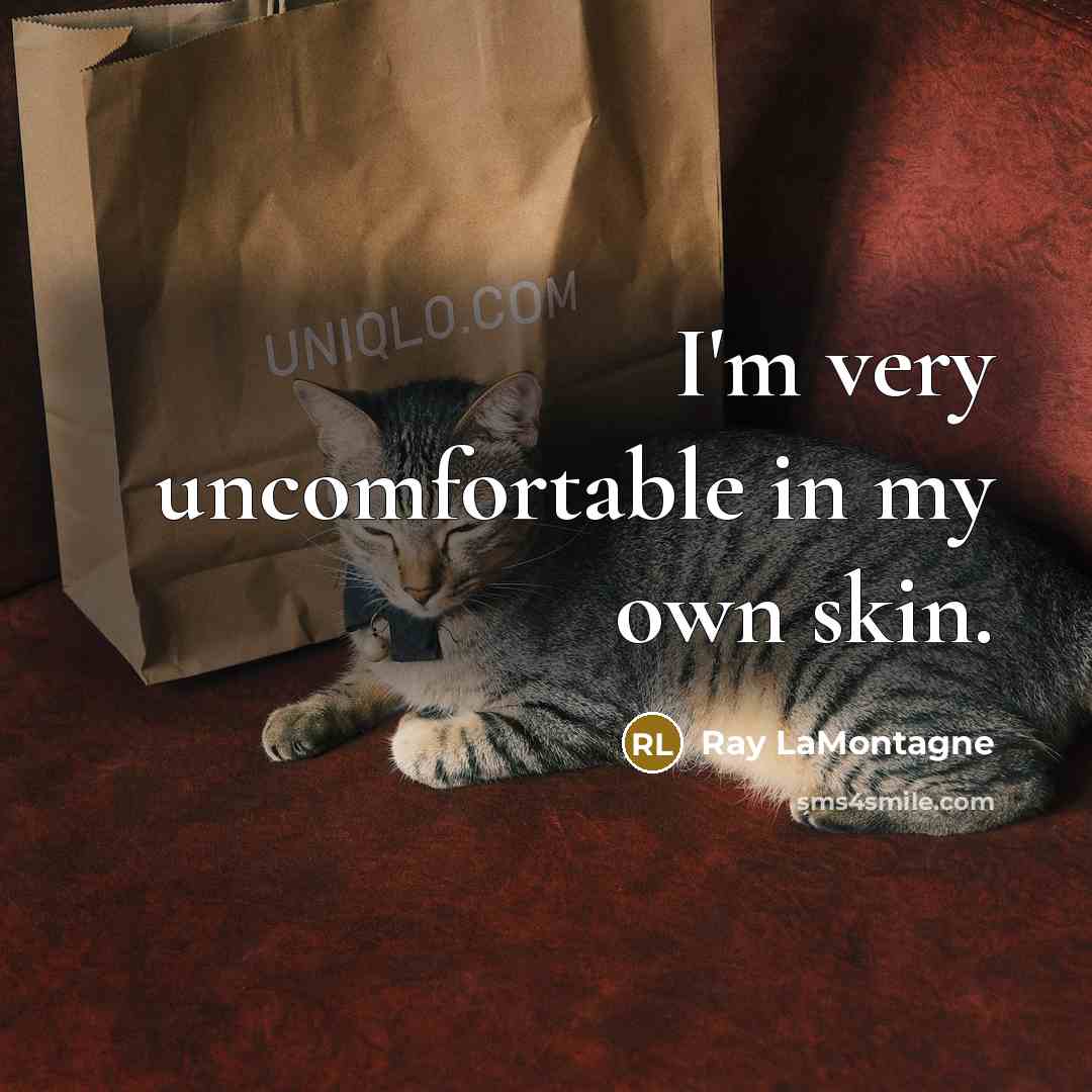 “I'm very uncomfortable in my own skin.…” quote by Ray LaMontagne