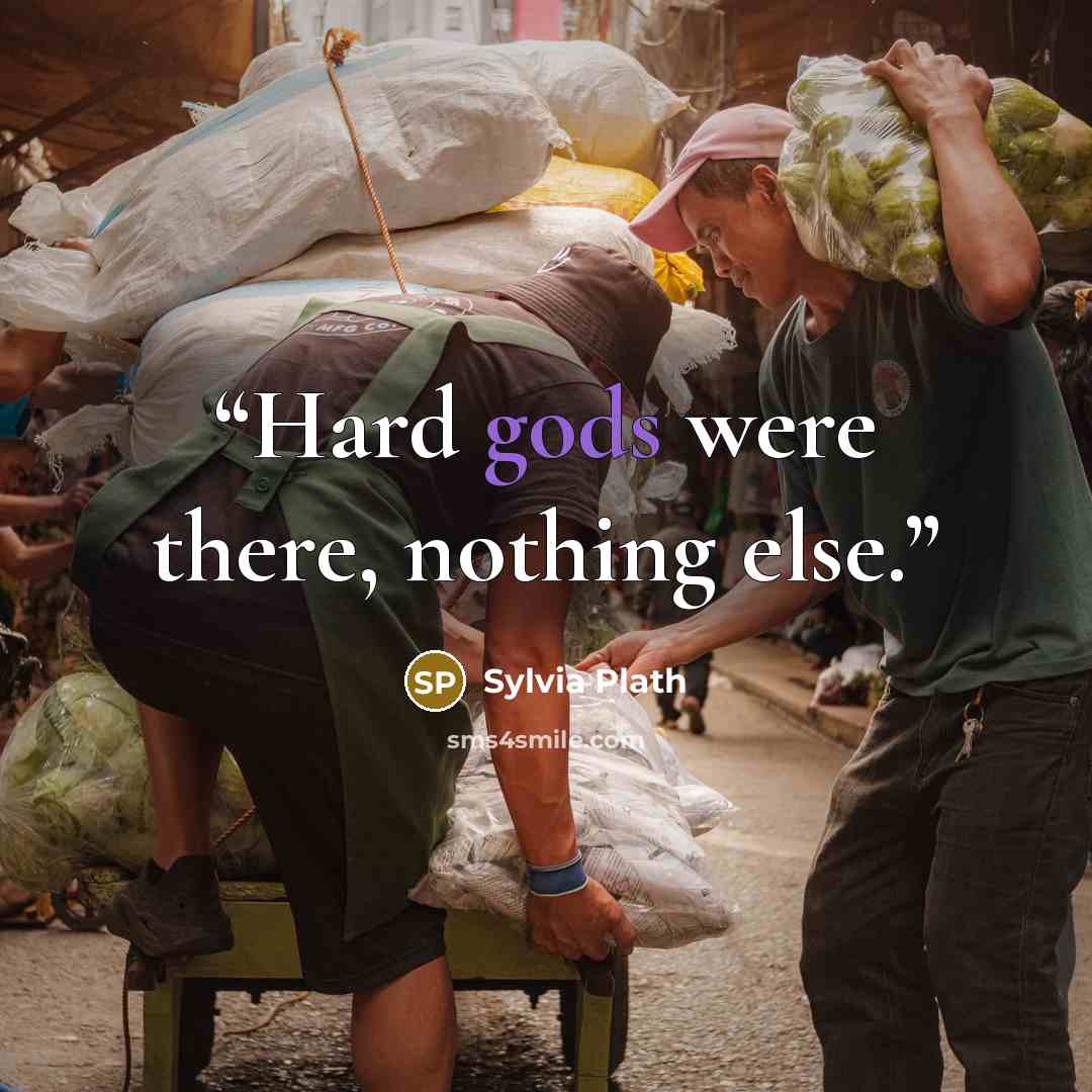 “Hard gods were there, nothing else.” quote by Sylvia Plath