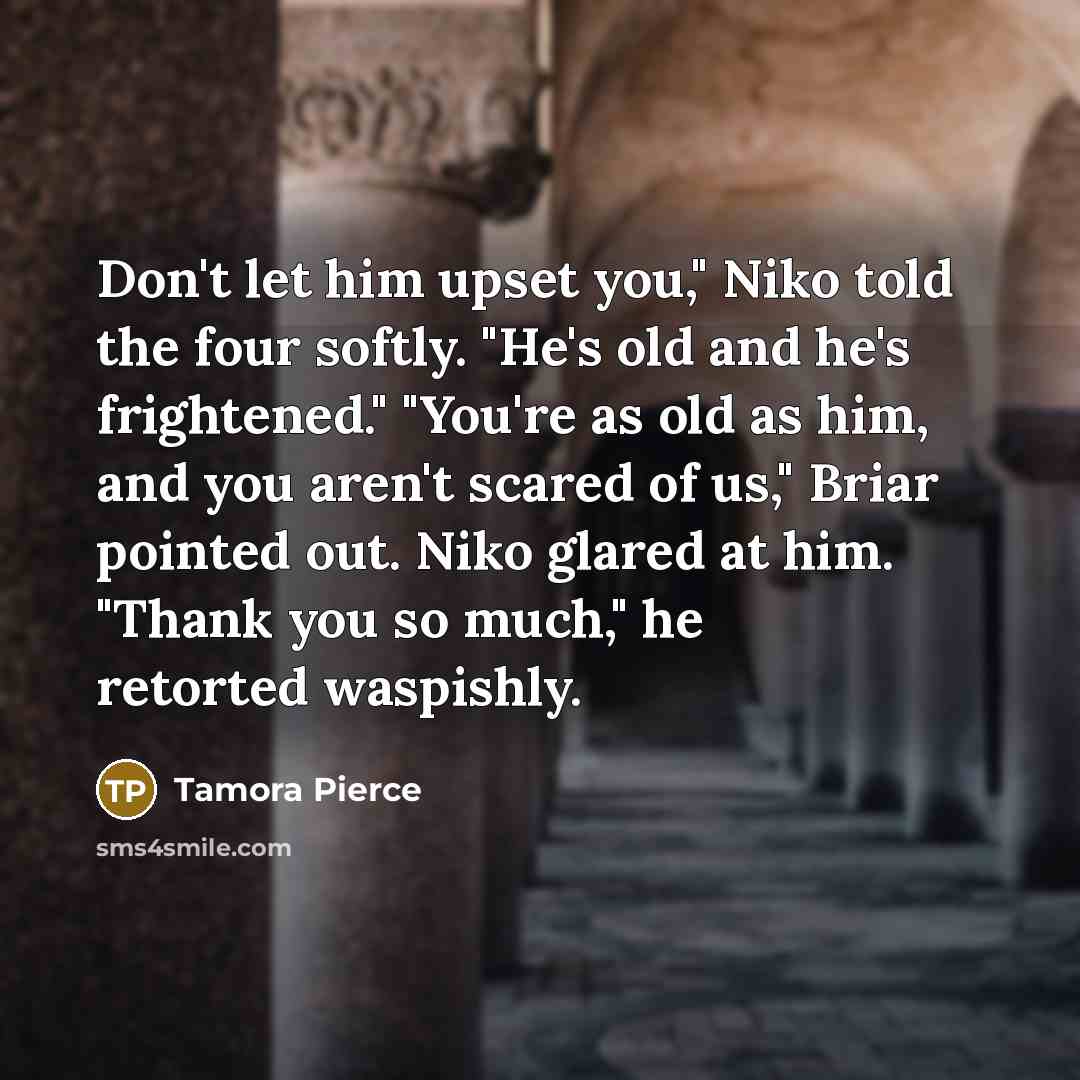 “Don't let him upset you," Niko told the four softly.…” quote by Tamora Pierce