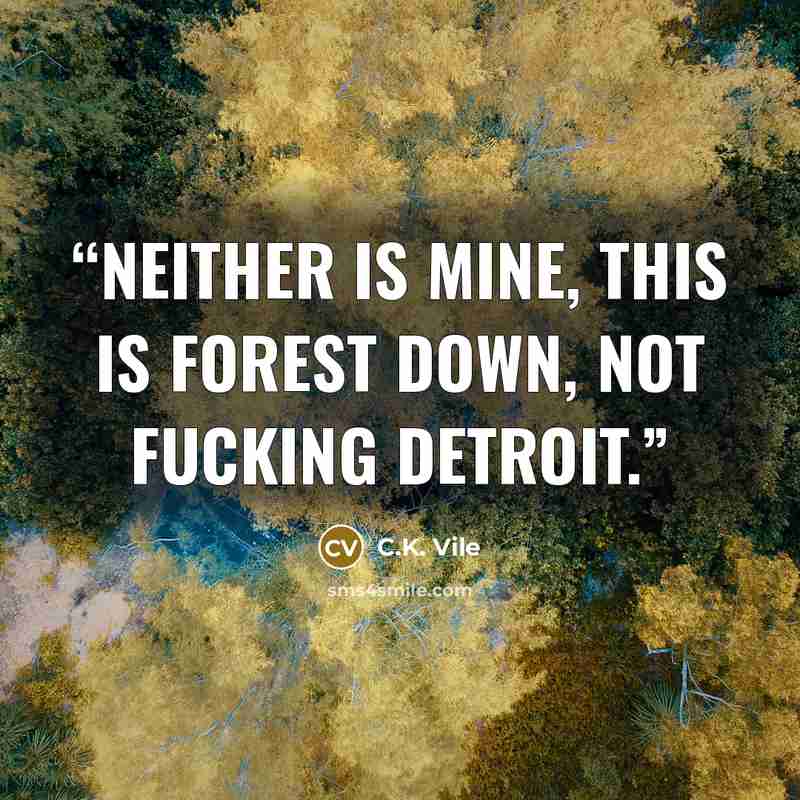 “Neither is mine, this is Forest Down, not fucking Detroit.” quote by C.K. Vile