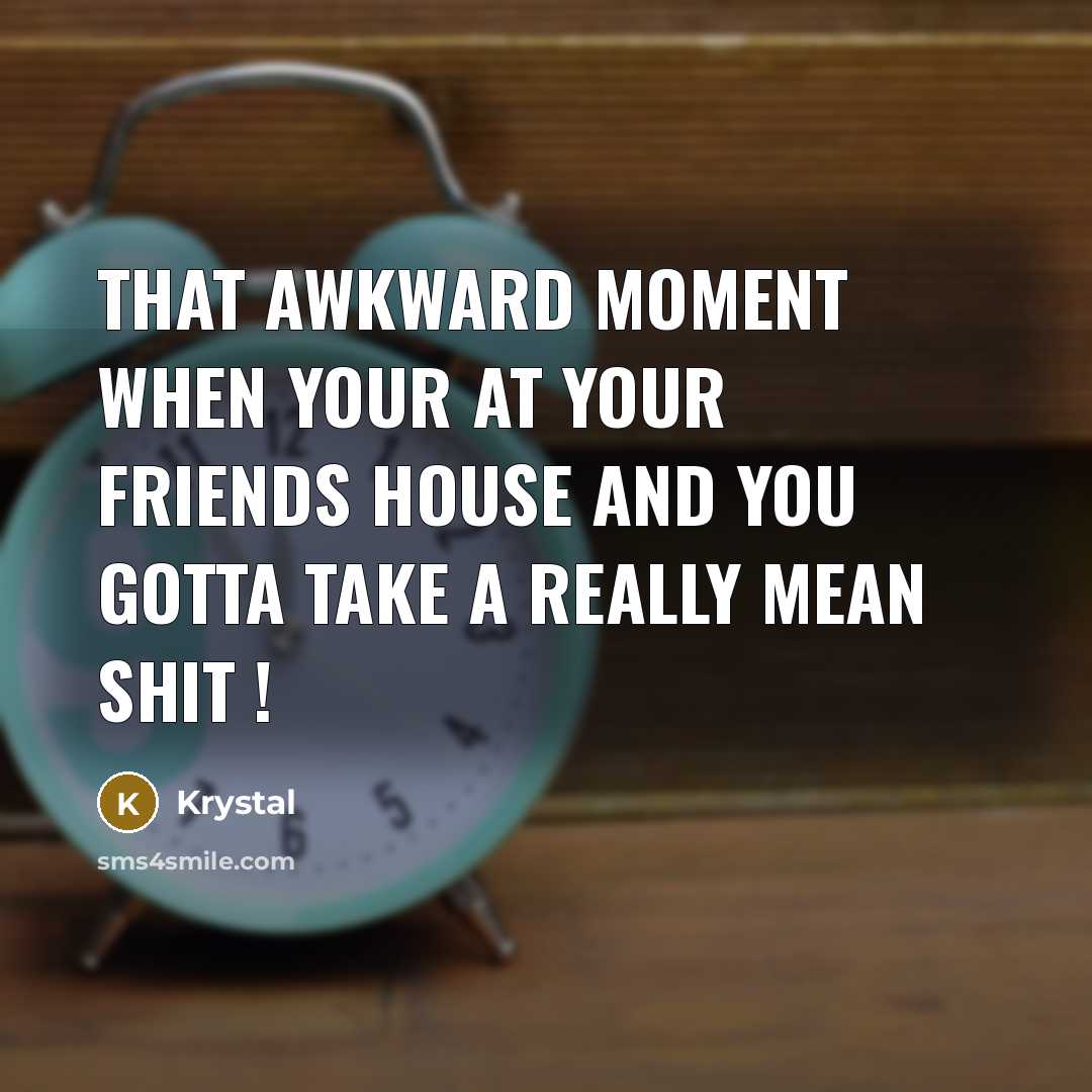 “That Awkward Moment When Your At Your Friends House And…” quote by Krystal