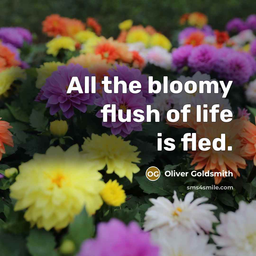 “All the bloomy flush of life is fled.…” quote by Oliver Goldsmith