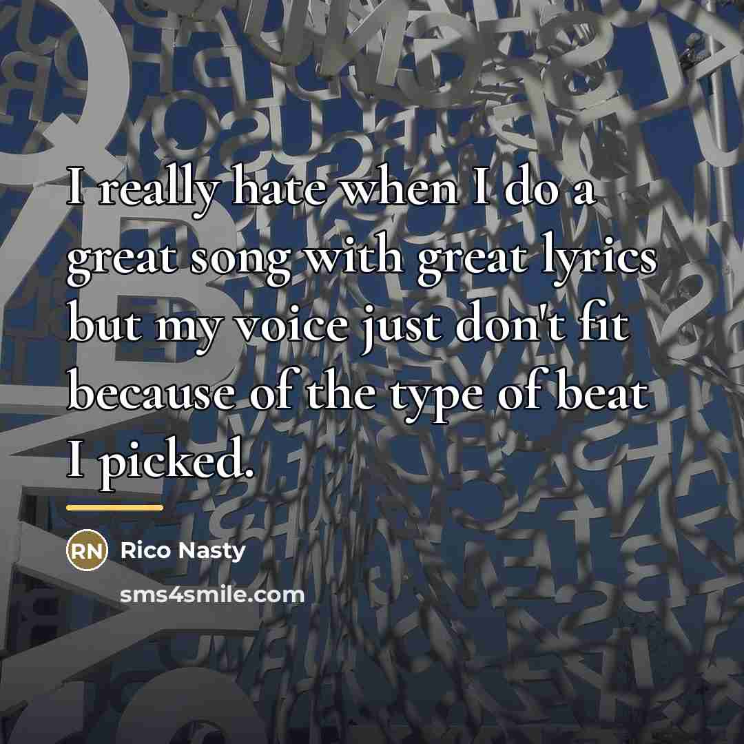 “I really hate when I do a great song with…” quote by Rico Nasty