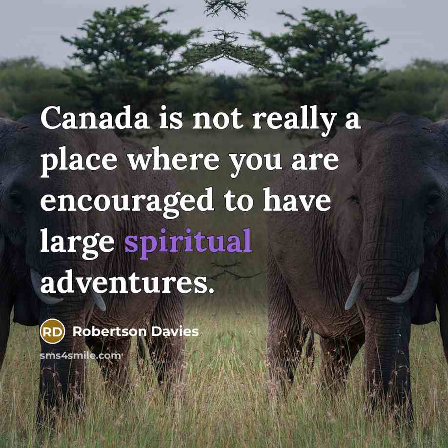 “Canada is not really a place where you are encouraged…” quote by Robertson Davies