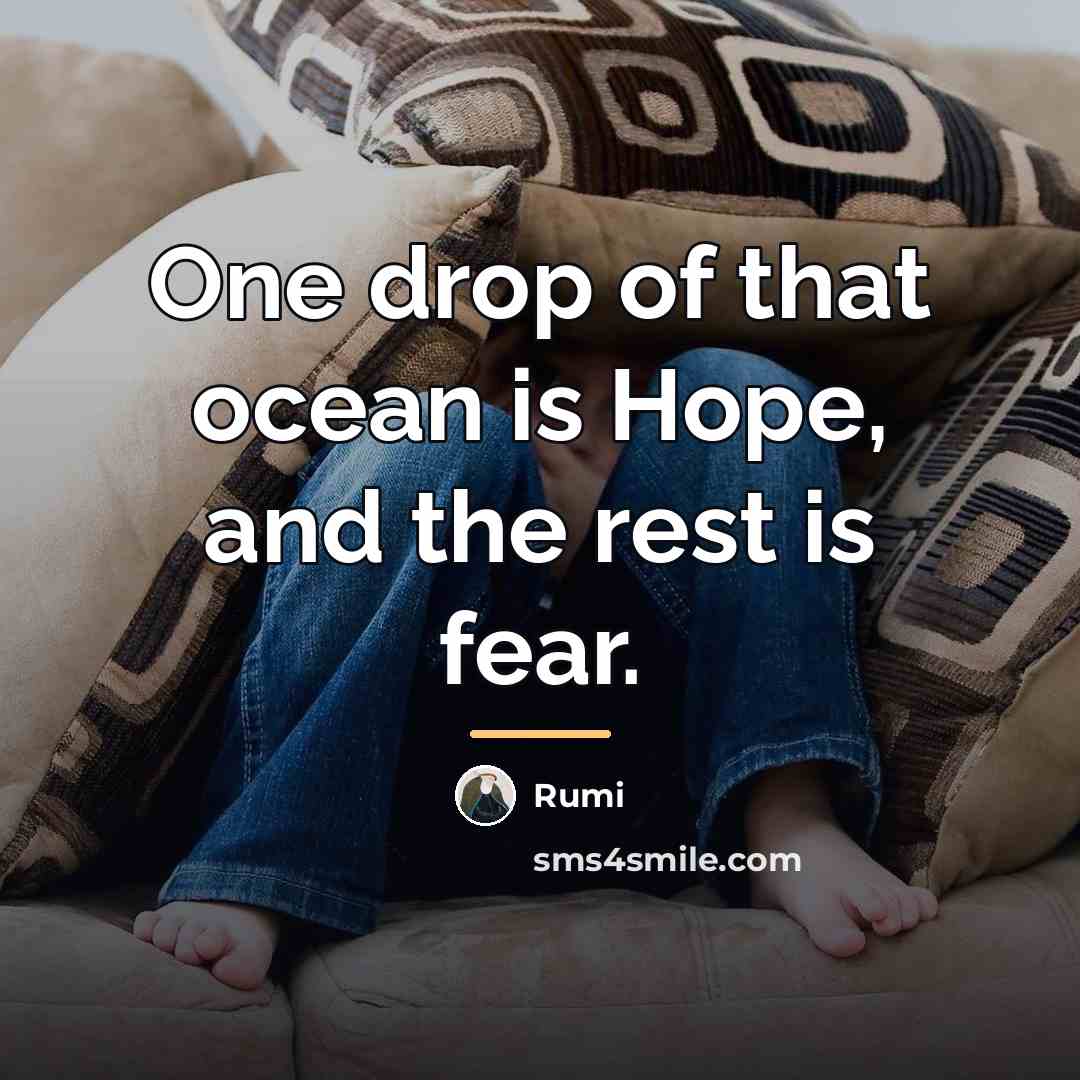 “One drop of that ocean is Hope, and the rest…” quote by Rumi