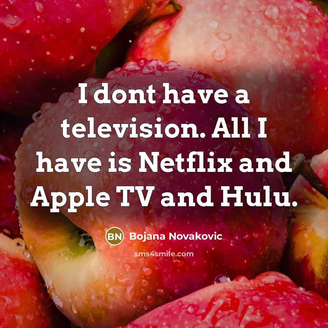 “I dont have a television. All I have is Netflix…” quote by Bojana Novakovic