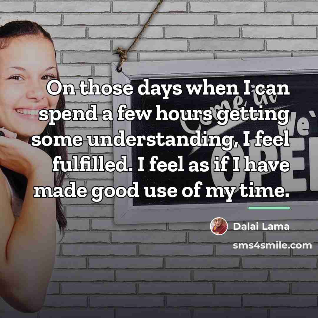“On those days when I can spend a few hours…” quote by Dalai Lama