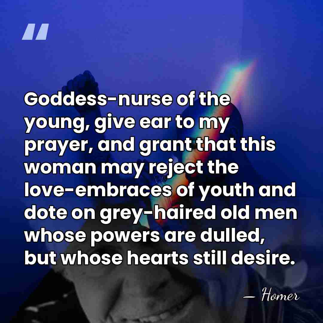 Goddess-nurse of the young, give ear to my prayer, and grant that&hellip; - Homer