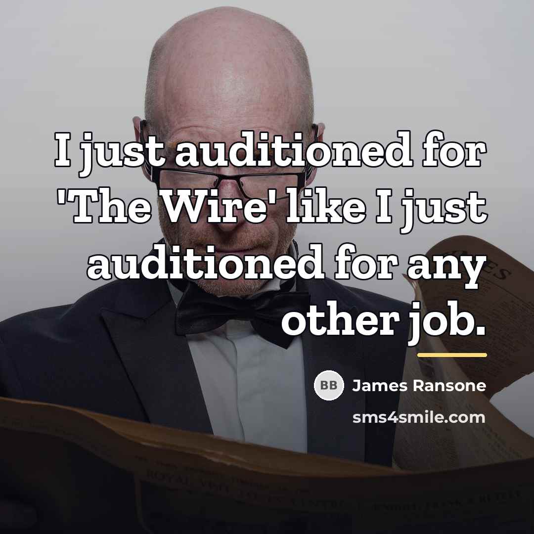 “I just auditioned for 'The Wire' like I just auditioned…” quote by James Ransone