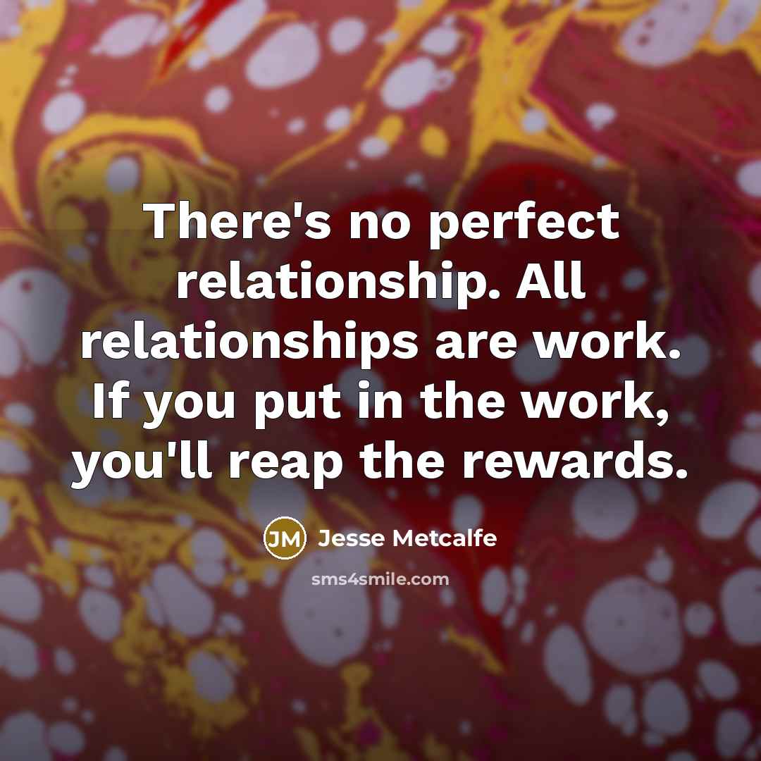 “There's no perfect relationship. All relationships are work. If you…” quote by Jesse Metcalfe