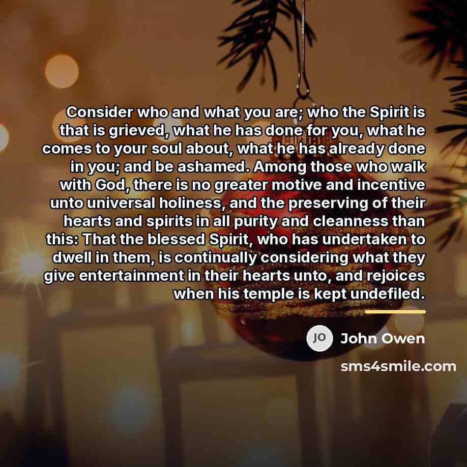 “Consider who and what you are; who the Spirit is…” quote by John Owen
