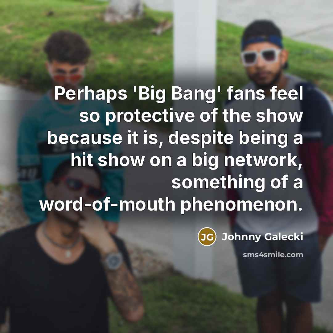 “Perhaps 'Big Bang' fans feel so protective of the show…” quote by Johnny Galecki