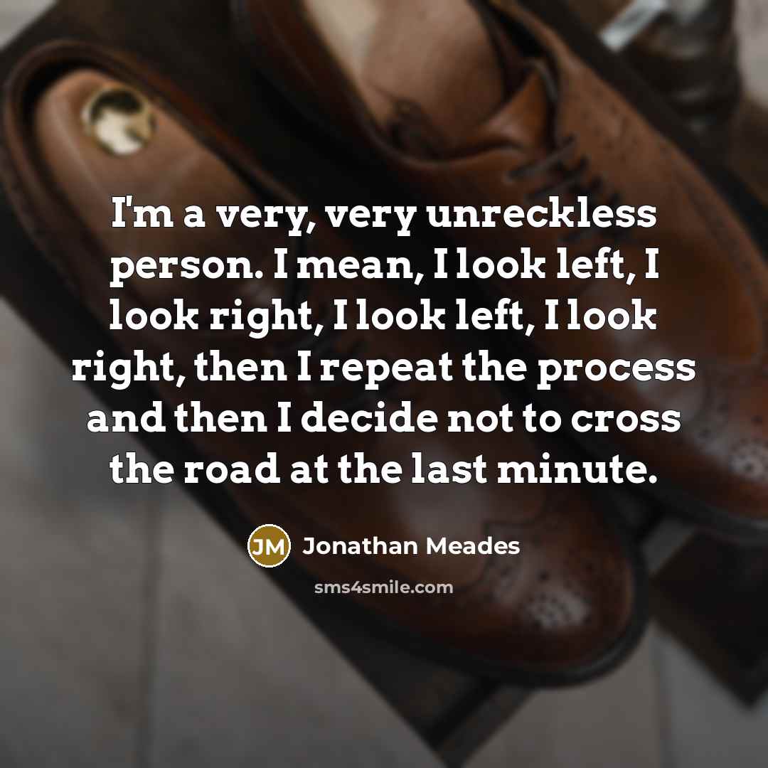 “I'm a very, very unreckless person. I mean, I look…” quote by Jonathan Meades