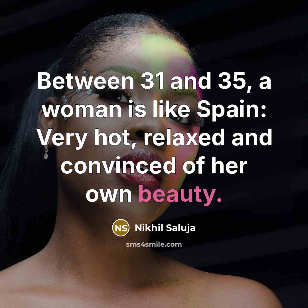 “Between 31 and 35, a woman is like Spain: Very…” quote by Nikhil Saluja
