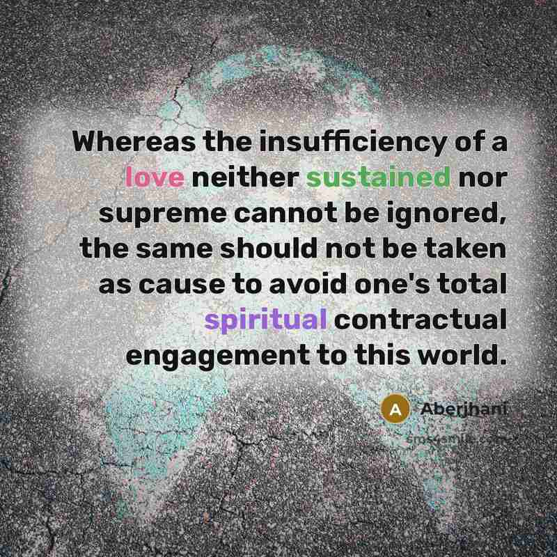 “Whereas the insufficiency of a love neither sustained nor supreme…” quote by Aberjhani