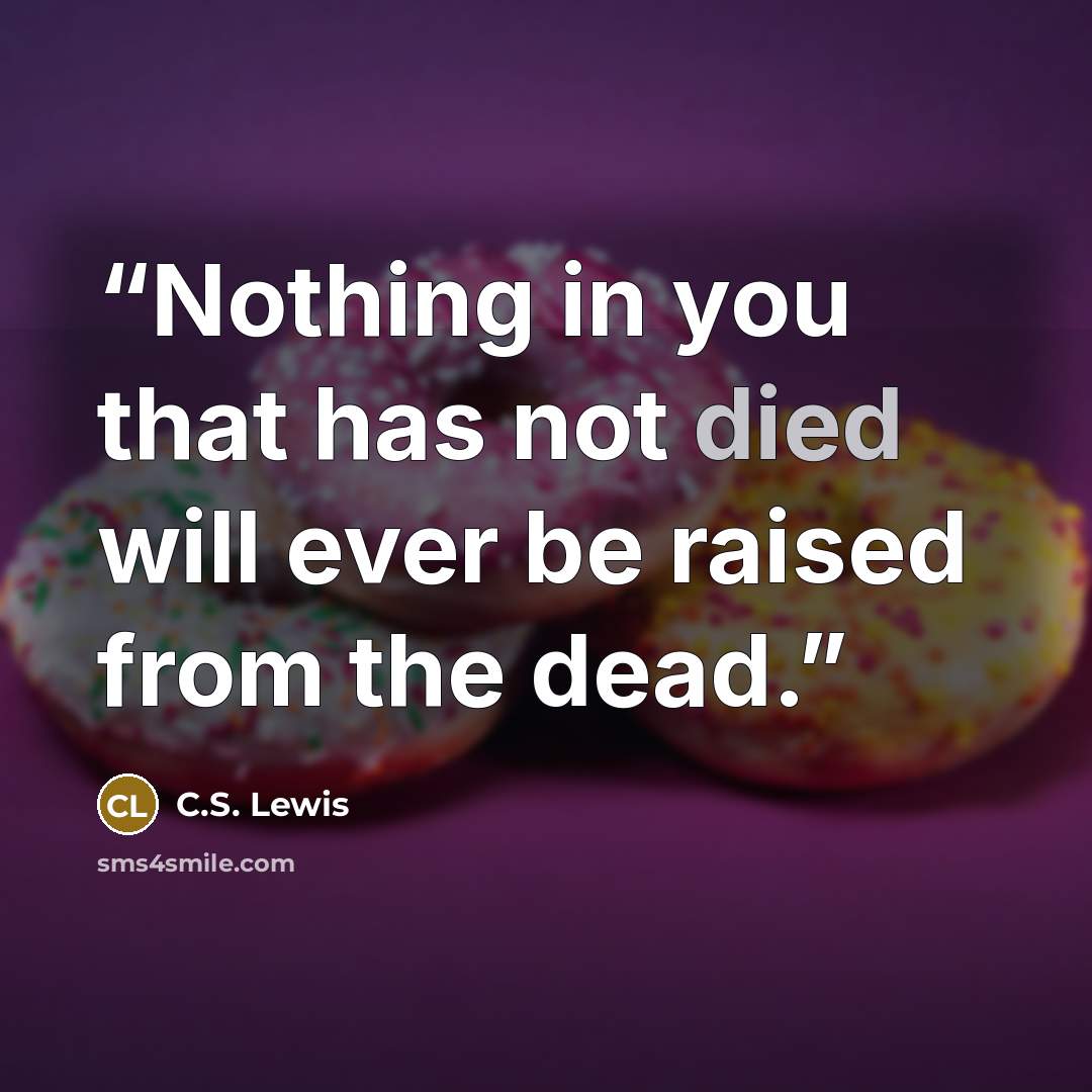 “Nothing in you that has not died will ever be raised from the dead.” quote by C.S. Lewis
