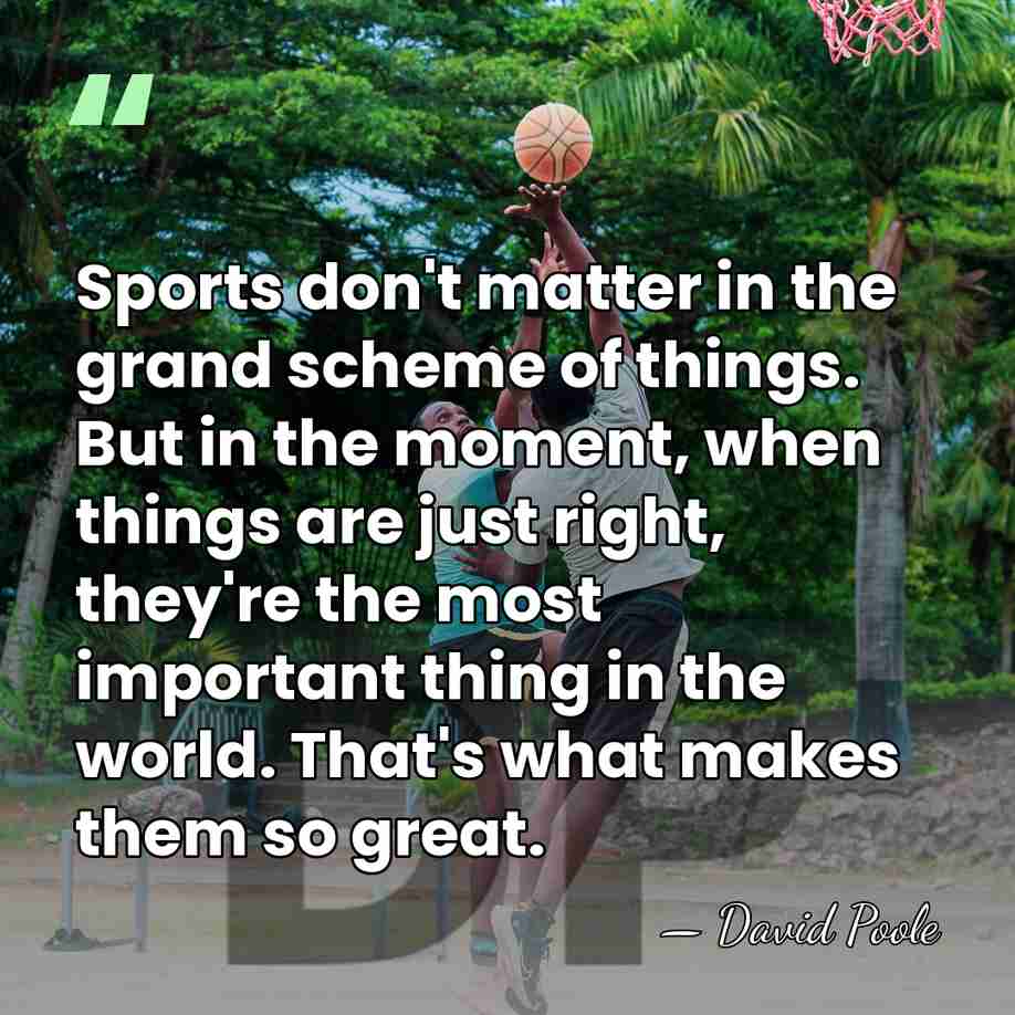 Sports don't matter in the grand scheme of things. But in the&hellip; - David Poole