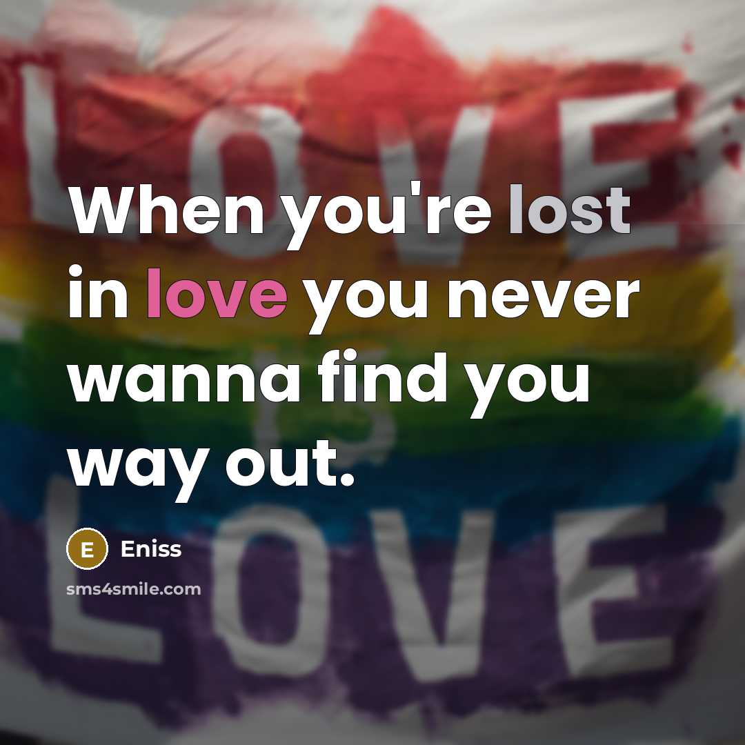 “When you're lost in love you never wanna find you…” quote by Eniss