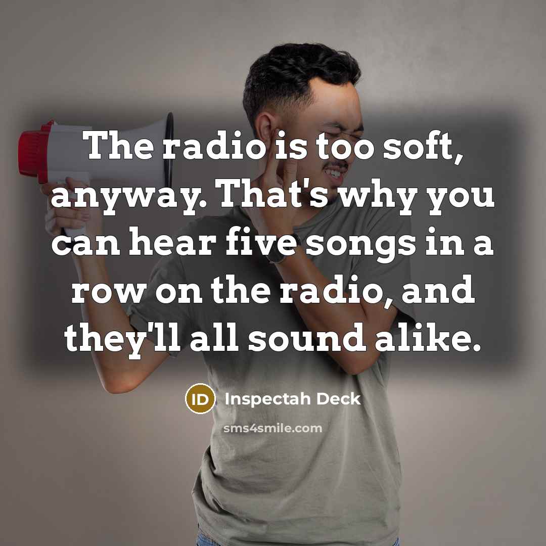 “The radio is too soft, anyway. That's why you can…” quote by Inspectah Deck