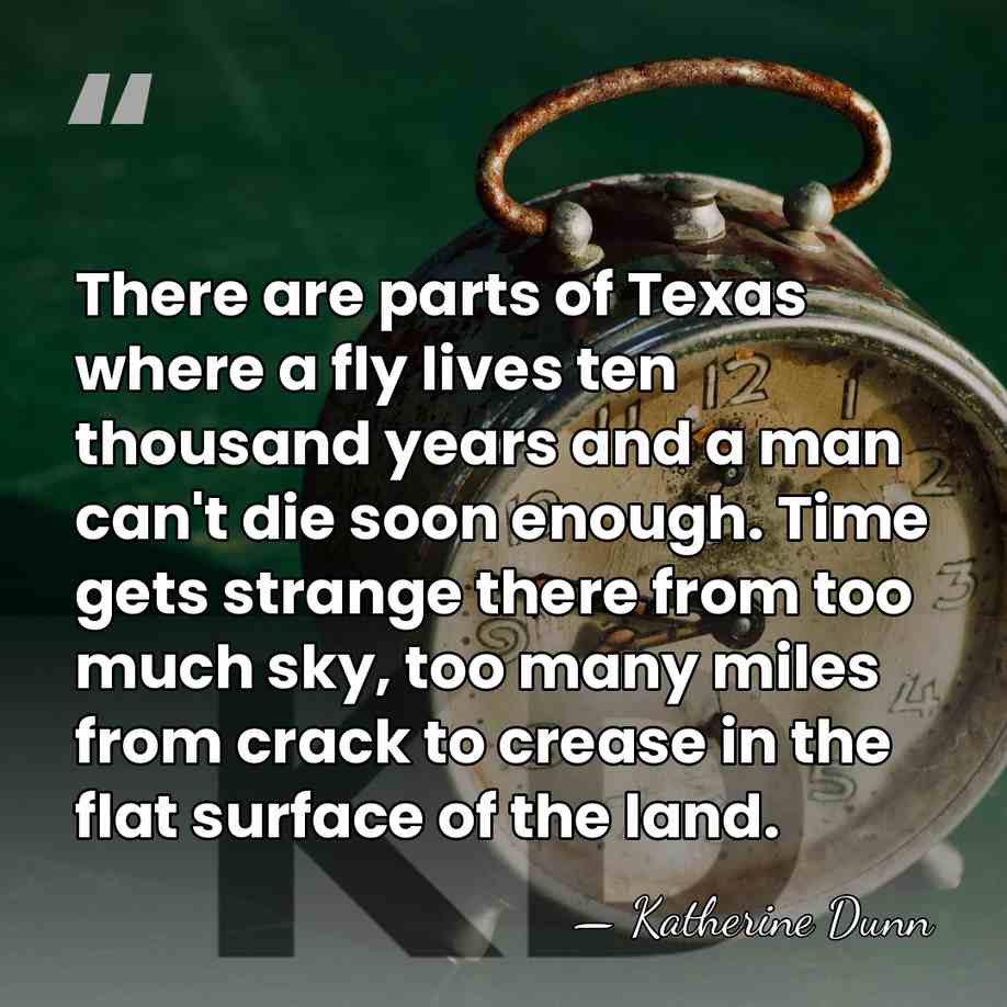 There are parts of Texas where a fly lives ten thousand years&hellip; - Katherine Dunn