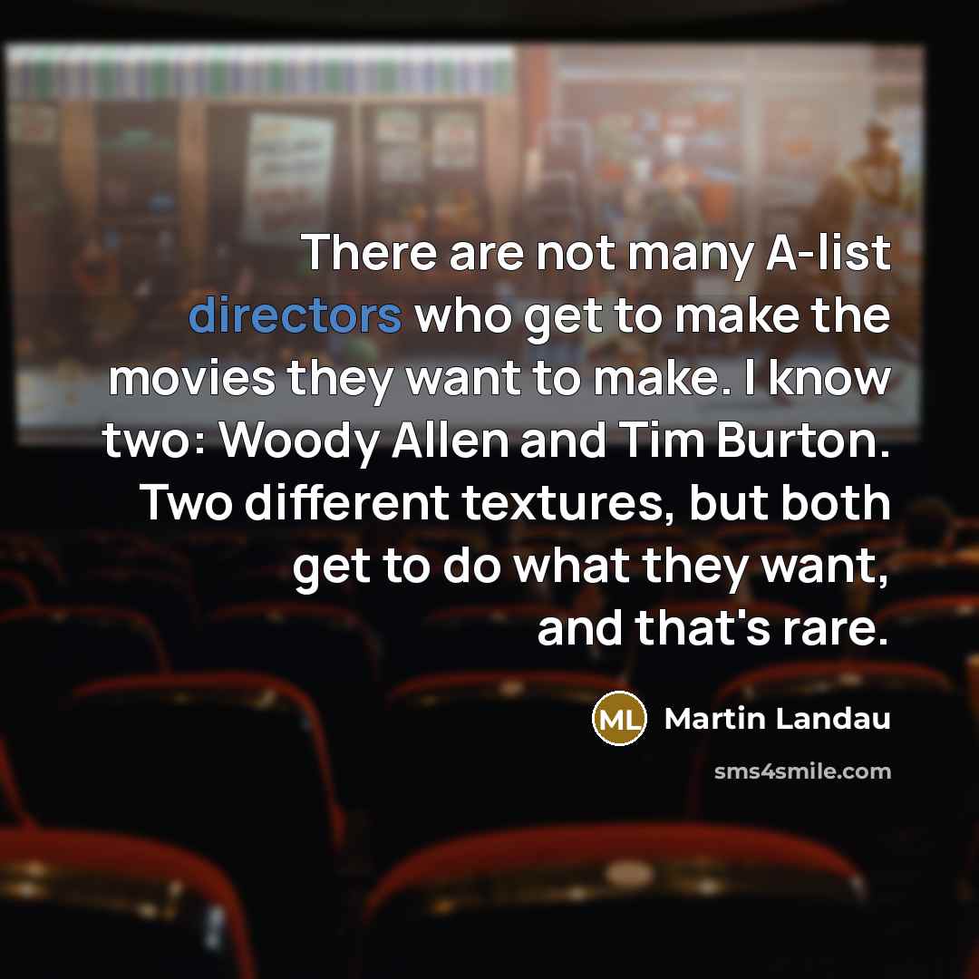 “There are not many A-list directors who get to make…” quote by Martin Landau