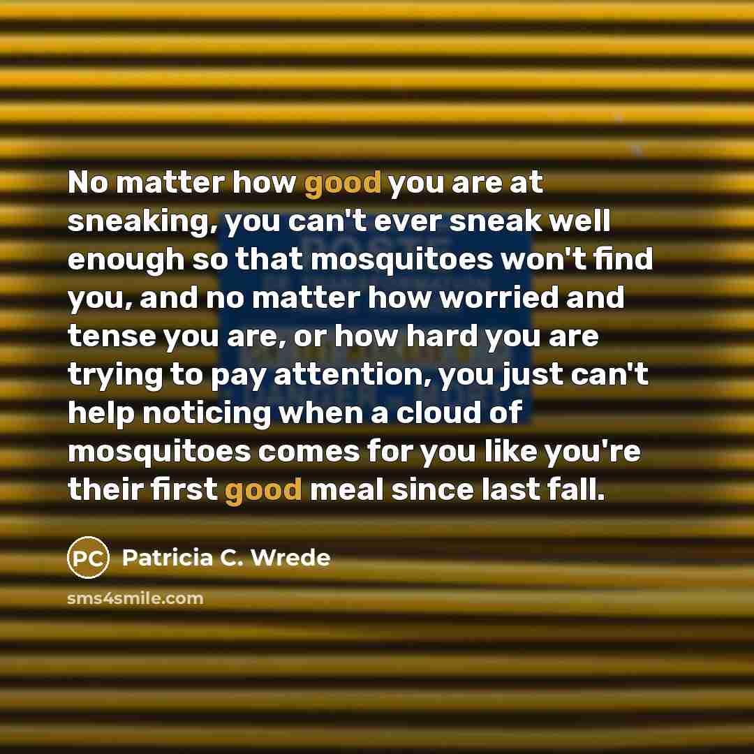 “No matter how good you are at sneaking, you can't…” quote by Patricia C. Wrede