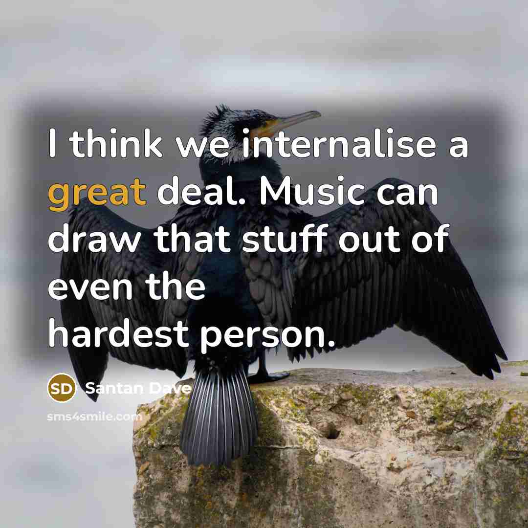 “I think we internalise a great deal. Music can draw…” quote by Santan Dave