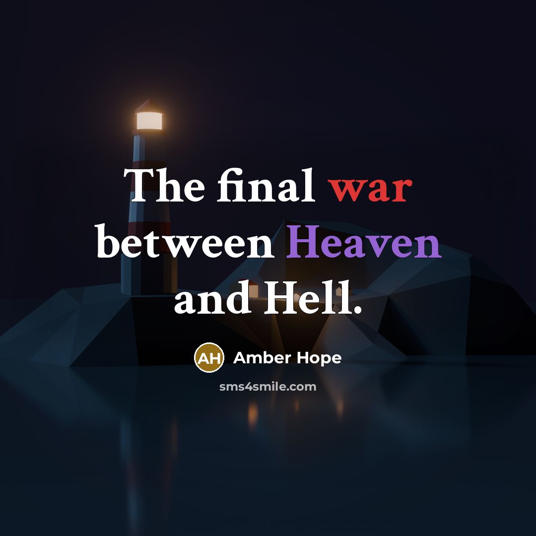 “The final war between Heaven and Hell.…” quote by Amber Hope