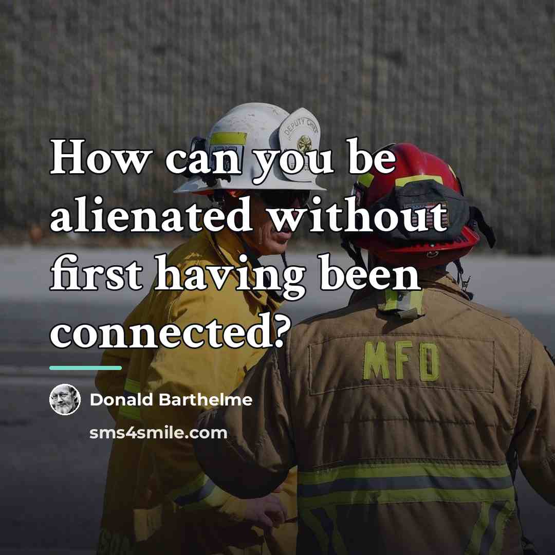 “How can you be alienated without first having been connected?…” quote by Donald Barthelme