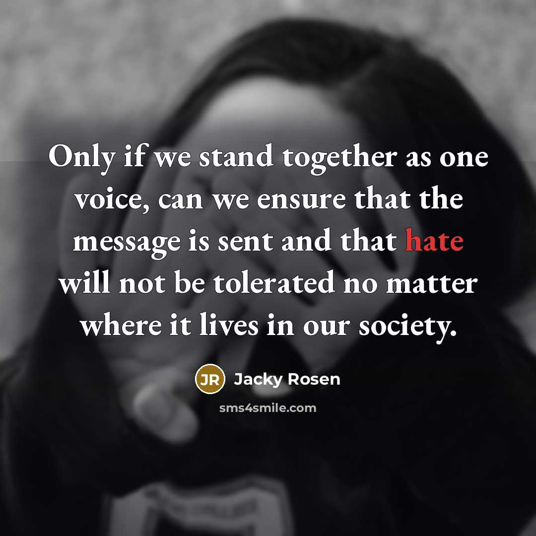 “Only if we stand together as one voice, can we…” quote by Jacky Rosen