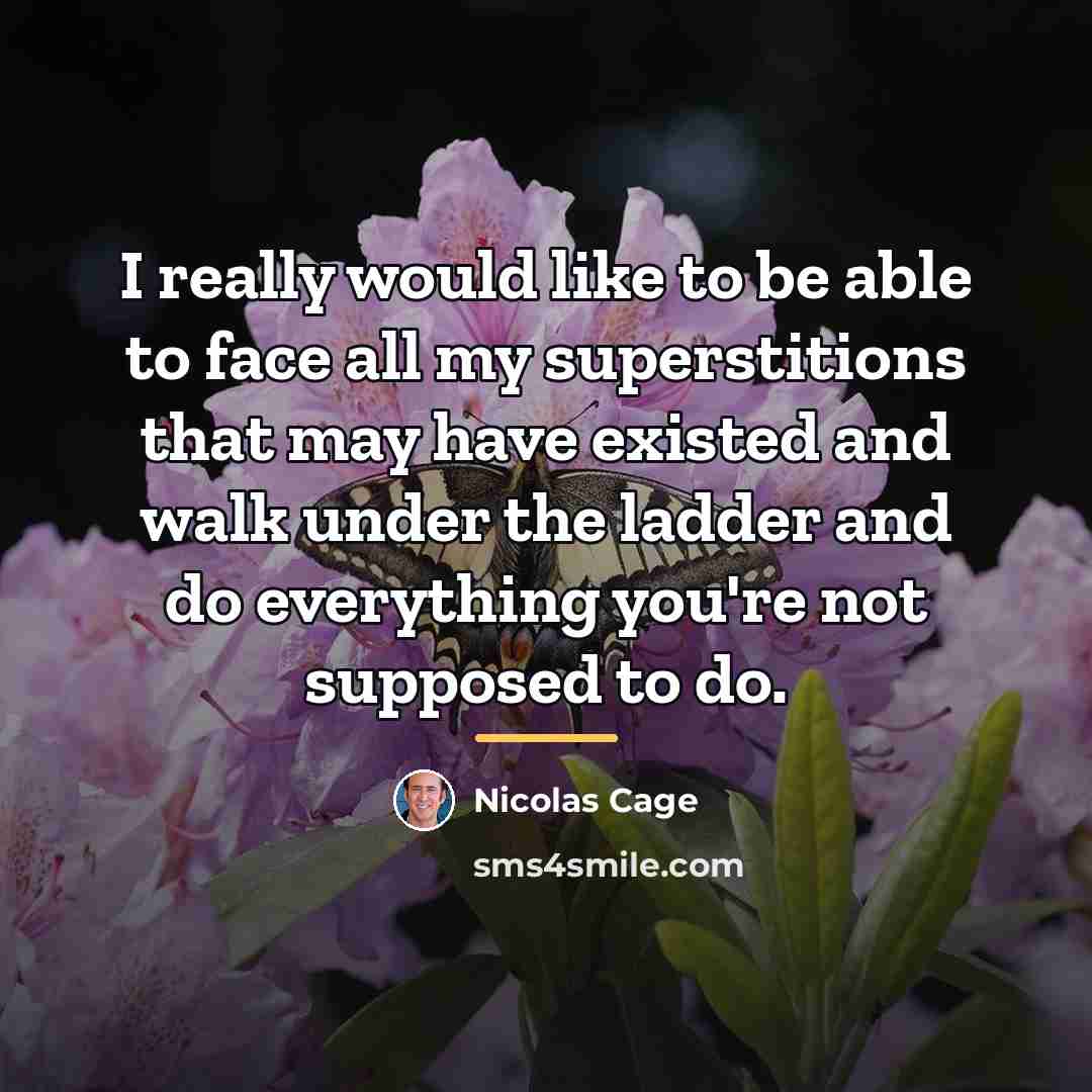 “I really would like to be able to face all…” quote by Nicolas Cage