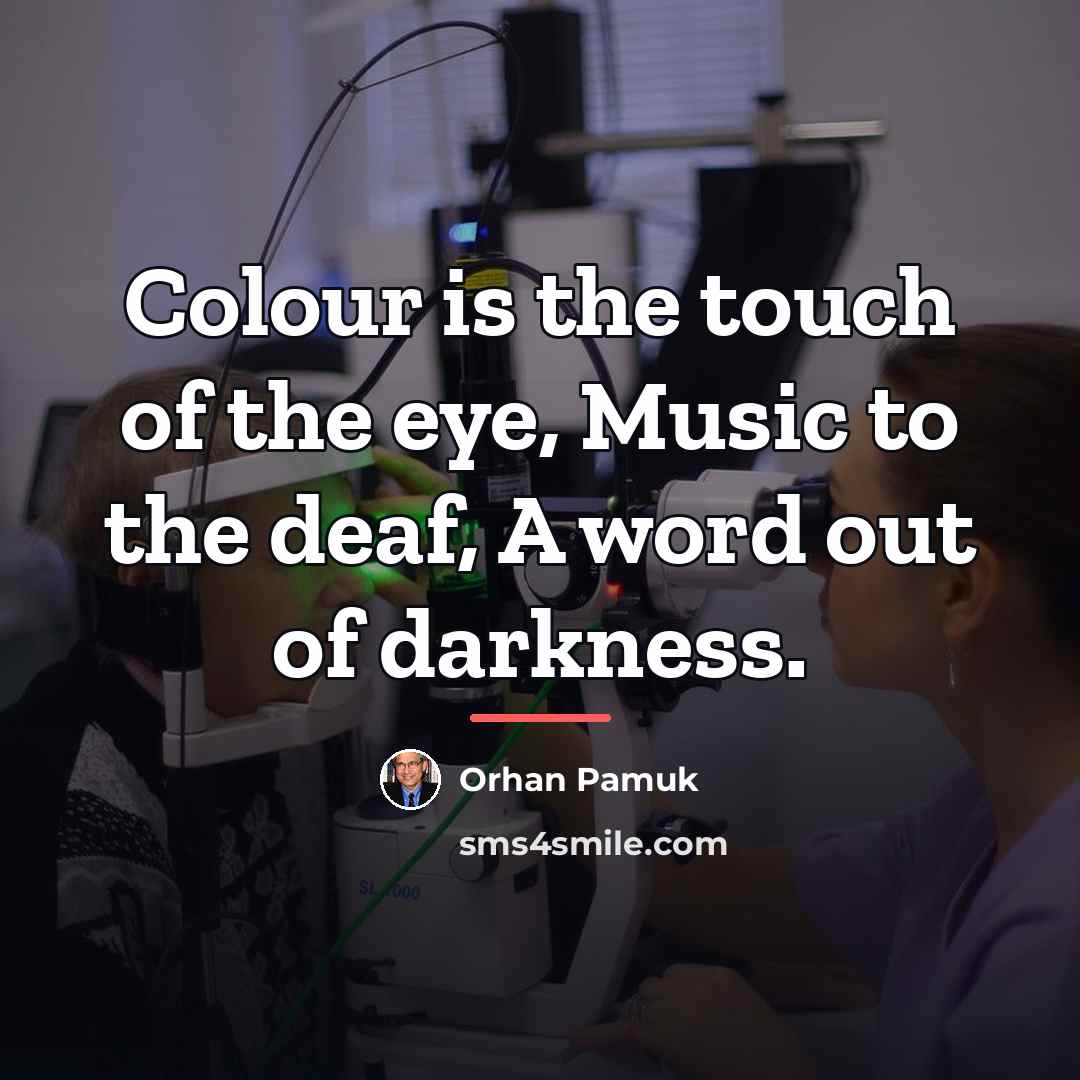 “Colour is the touch of the eye, Music to the…” quote by Orhan Pamuk